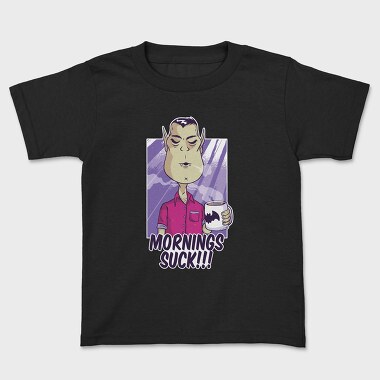 Mornings Suck Vampire, Kids' T-Shirt