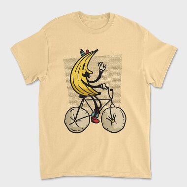 Banana Riding Bike, Unisex Men's T-Shirt