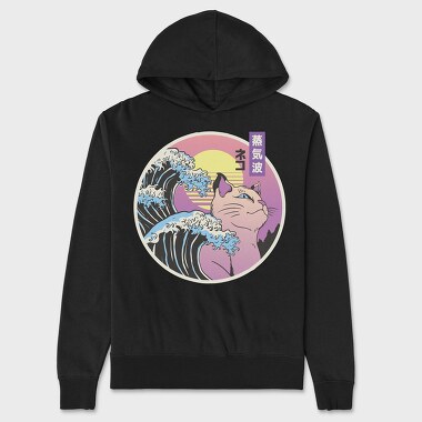 Japanese Wave Cat, Unisex Men's Hoodie