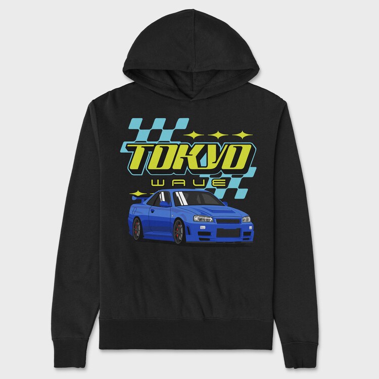 Tokyo Wave Gtr, Unisex Men's Hoodie
