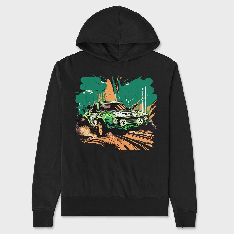 Hand Drawn Rally Car, Unisex Men's Hoodie