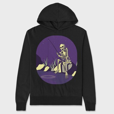 Fishing Skull, Unisex Men's Hoodie