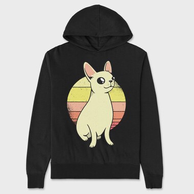 Chihuahua Retro Sunset, Unisex Men's Hoodie
