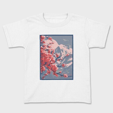 Sakura Mountains Paint, Kids' T-Shirt