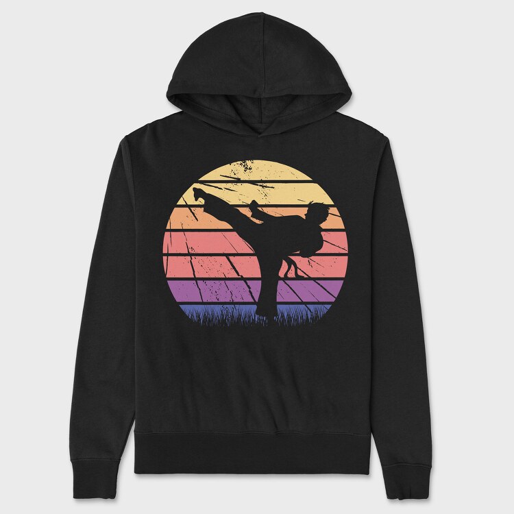 Martial Arts Retro Sunset, Unisex Men's Hoodie