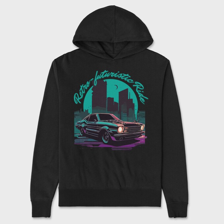 Retro Futuristic Ride Iconic Japanese Car Vaporwave, Унисекс Мъжко Суичър
