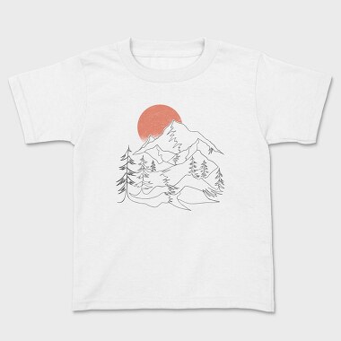 Lineart Landscape, Kids' T-Shirt