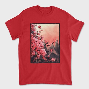 Cherry Blossom Painting, Unisex Men's T-Shirt