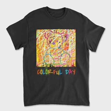 Colorful Day Teddy Bear, Unisex Men's T-Shirt