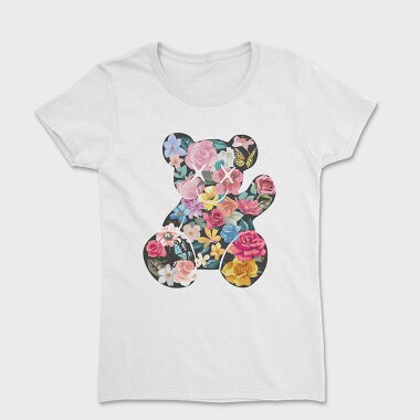 Flowers Teddy Bear, Women's T-Shirt