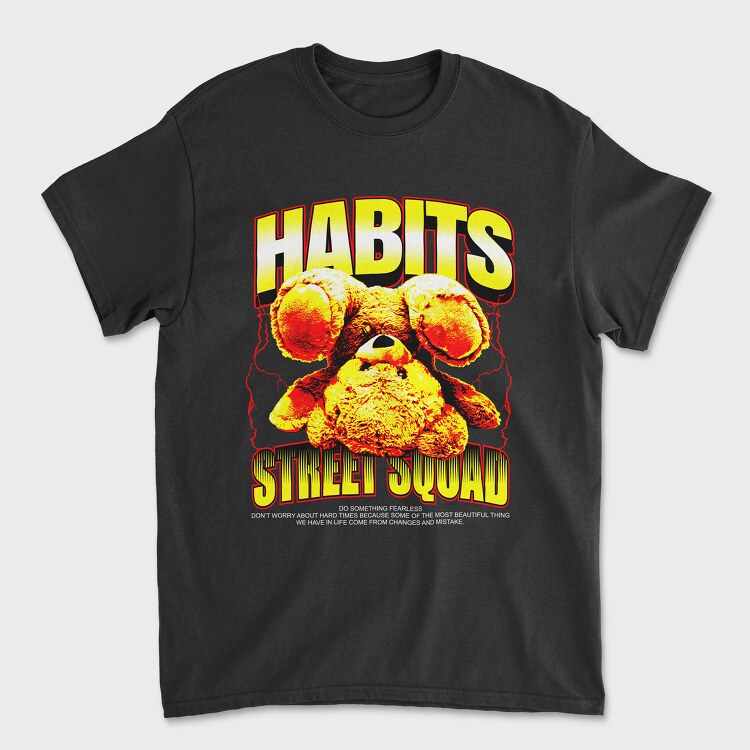 Habits Bear, Unisex Men's T-Shirt