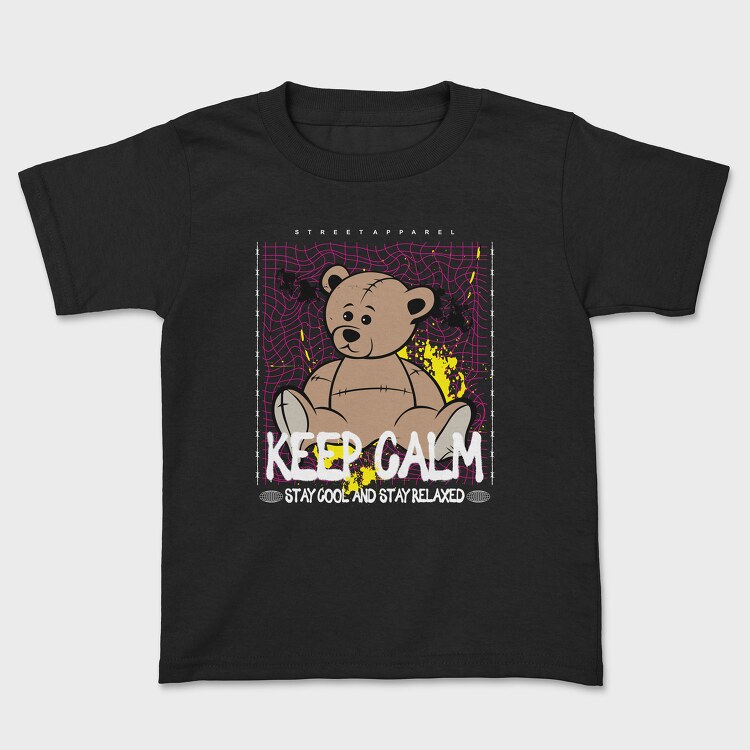 Keep Calm Bear, Kids' T-Shirt