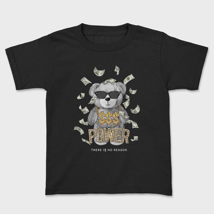 Money Power Bear, Kids' T-Shirt