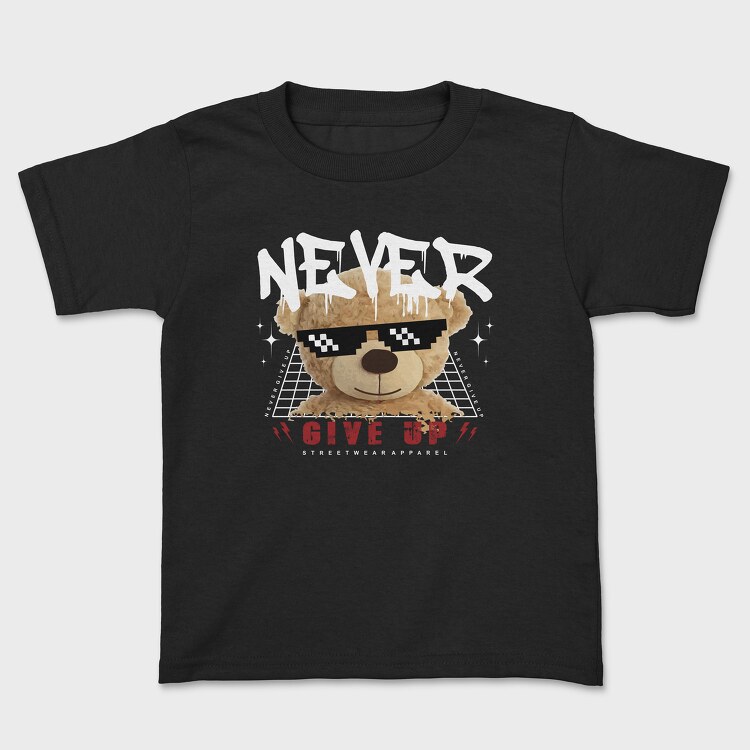 Never Give Up Bear, Kids' T-Shirt