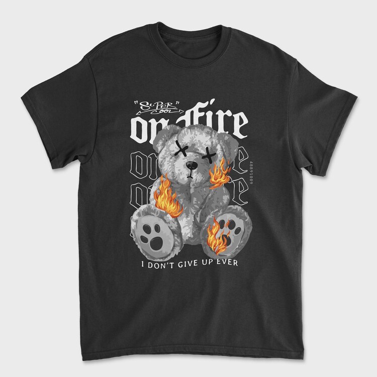 On Fire Bear, Унисекс Мъжка Тениска