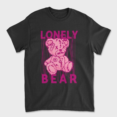 Pink Lonely Bear, Unisex Men's T-Shirt