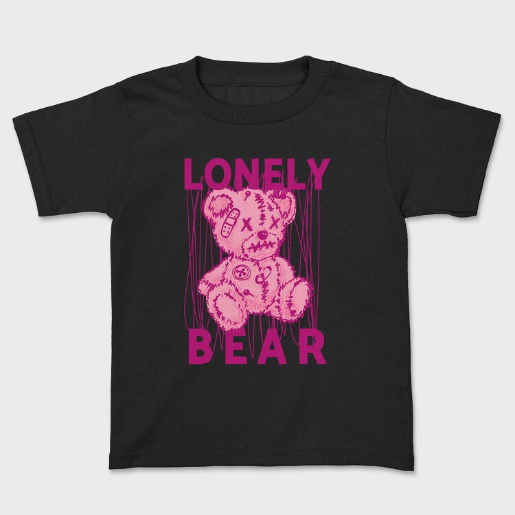 Pink Lonely Bear, Kids' T-Shirt
