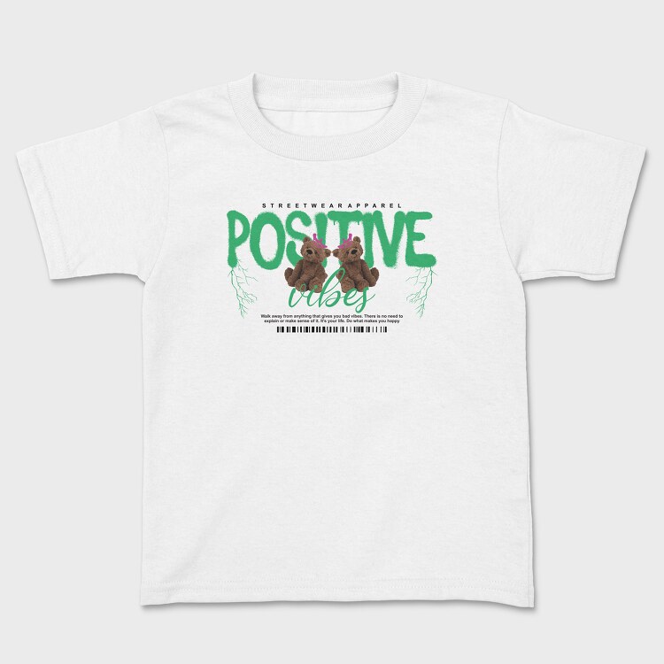 Positive Vibes Bear, Kids' T-Shirt