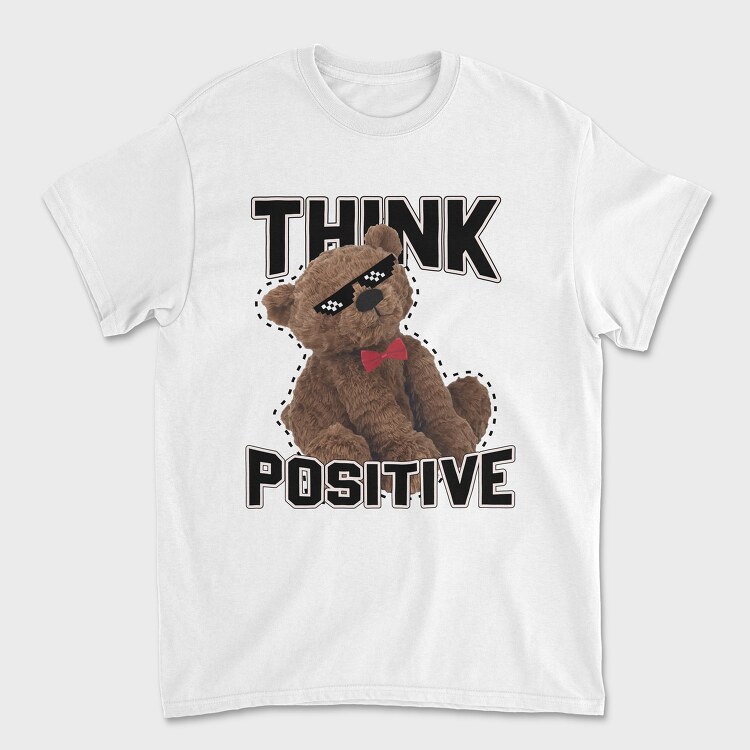 Think Positive Bear, Unisex Men's T-Shirt