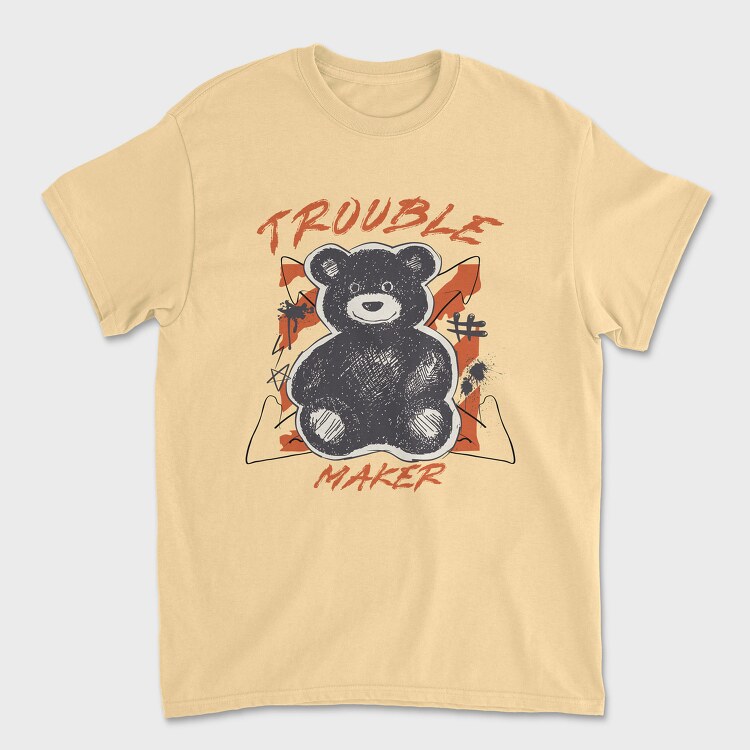 Trouble Maker Bear, Unisex Men's T-Shirt