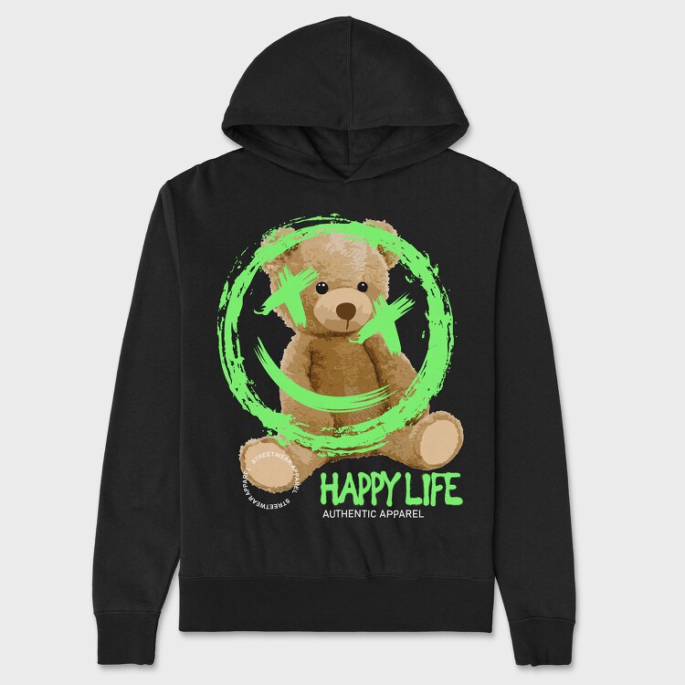 Happy Life Bear, Унисекс Мъжко Суичър