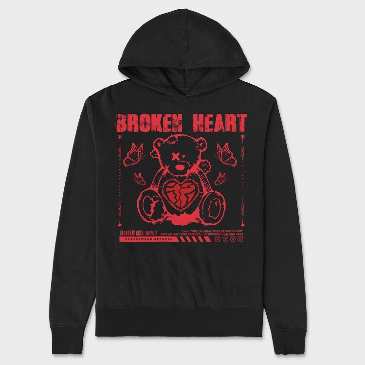 Broken Heart Bear, Унисекс Мъжко Суичър