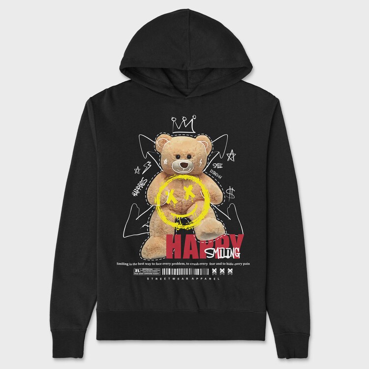 Happy Smiling Bear, Unisex Men's Hoodie