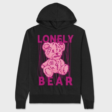 Pink Lonely Bear, Unisex Men's Hoodie