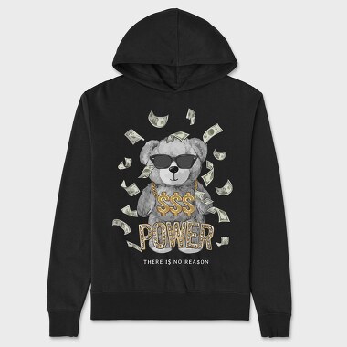 Money Power Bear, Unisex Men's Hoodie