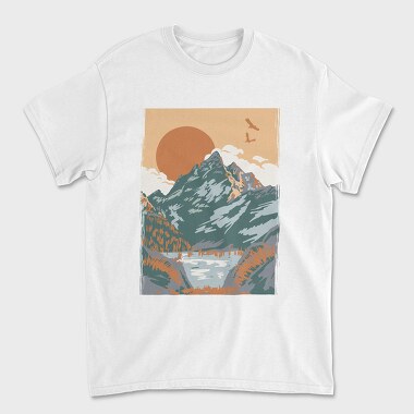 Vintage Mountain, Unisex Men's T-Shirt