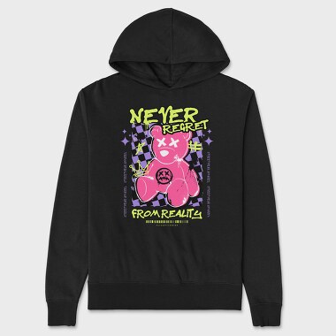 Never Regret Bear, Unisex Men's Hoodie