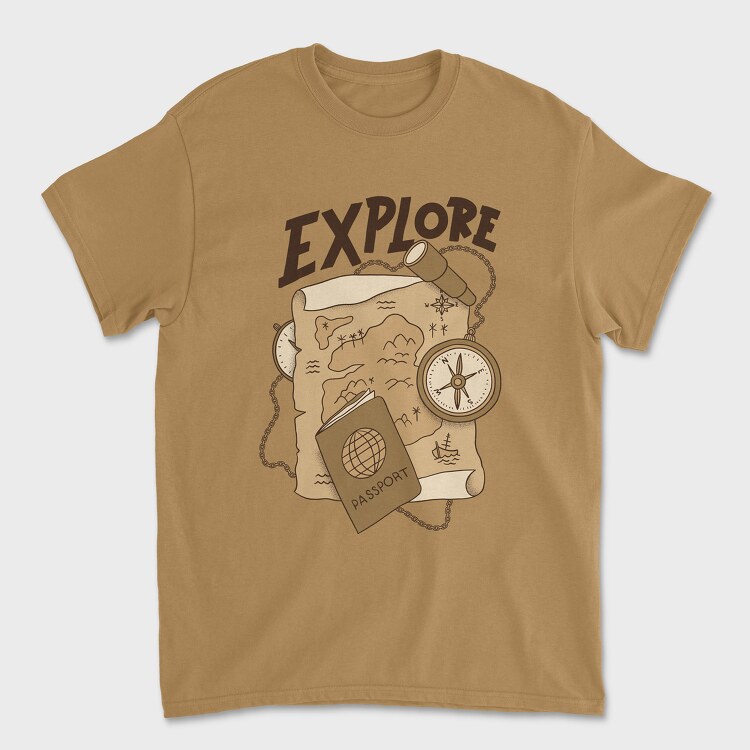 Vintage Explore, Унисекс Мъжка Тениска