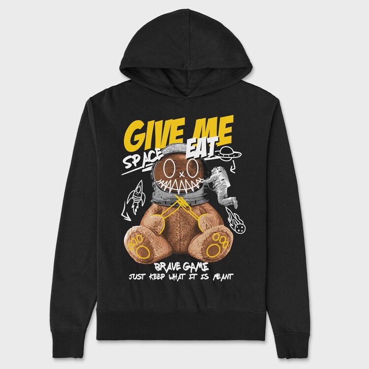 Give Me Space Bear, Unisex Men's Hoodie
