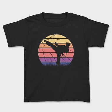Martial Arts Retro Sunset, Kids' T-Shirt