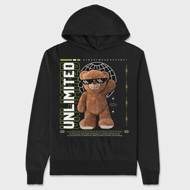 Unlimited Bear, Unisex Men's Hoodie