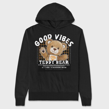 Good Vibes Bear, Unisex Men's Hoodie