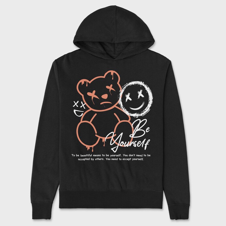 Be Yourself Teddy Bear, Unisex Men's Hoodie