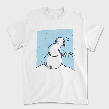 Unisex Men's T-Shirt, Snowman Peeing