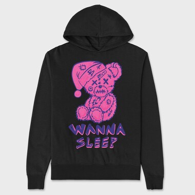 Wanna Sleep Bear, Unisex Men's Hoodie