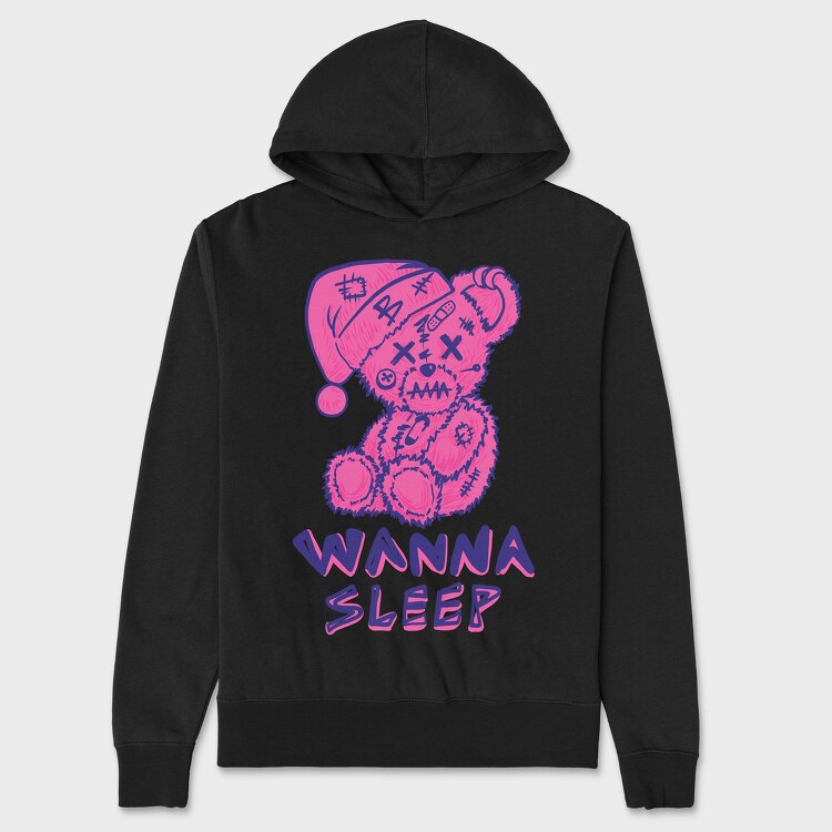 Wanna Sleep Bear, Unisex Men's Hoodie