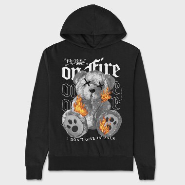 On Fire Bear, Unisex Men's Hoodie