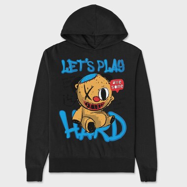Lets Play Hard Bear, Unisex Men's Hoodie
