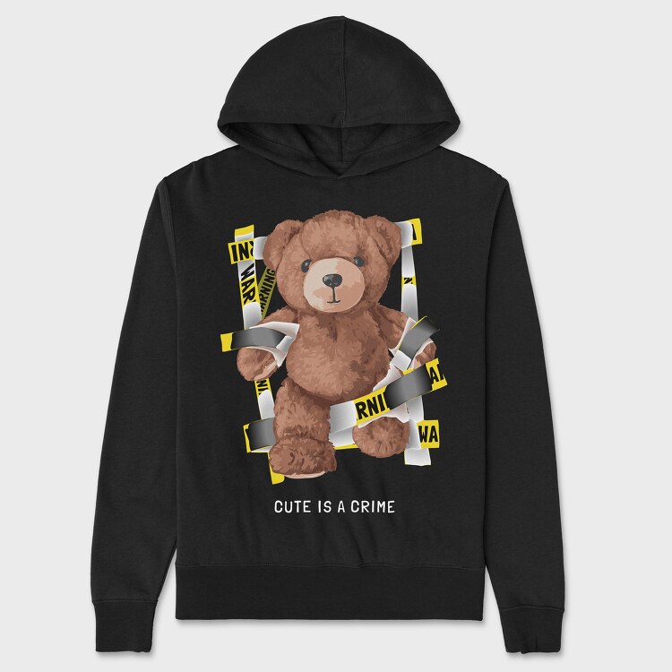 Warning Bear, Unisex Men's Hoodie