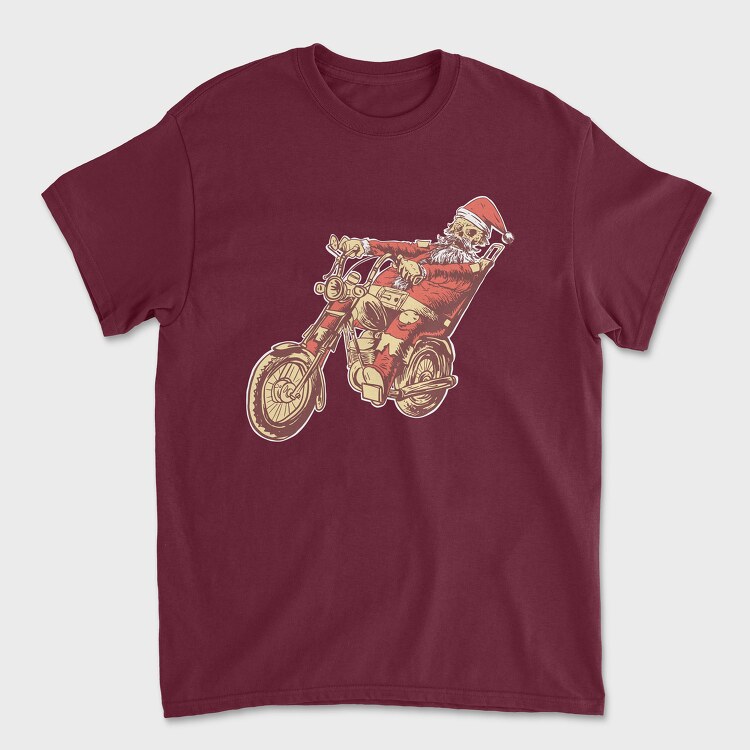 Santa Motorbike, Унисекс Мъжка Тениска