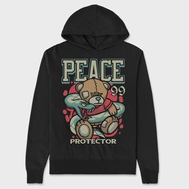 Peace Protector Bear, Unisex Men's Hoodie
