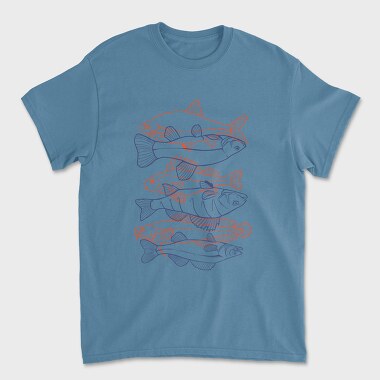 Fish Set Color, Unisex Men's T-Shirt