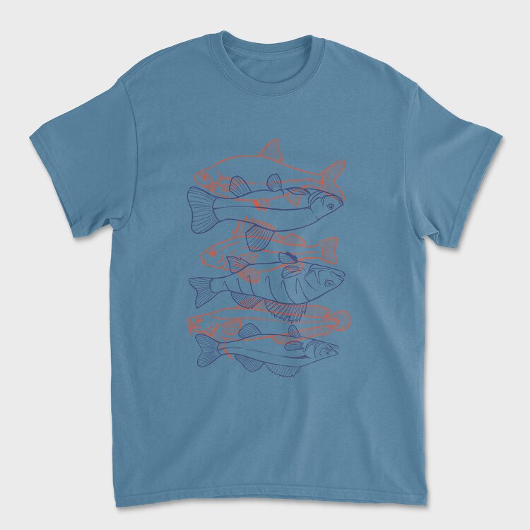 Fish Set Color, Unisex Men's T-Shirt