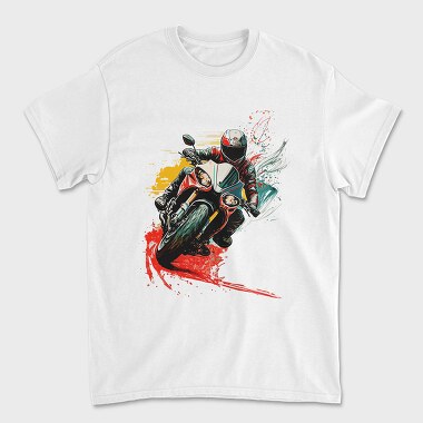 Colorful Explosion Sports Motorcycle Rider, Unisex Men's T-Shirt