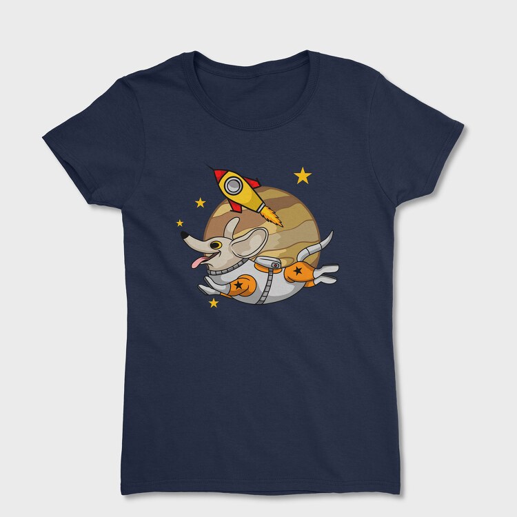 Astronaut Dog Rocket, Women's T-Shirt