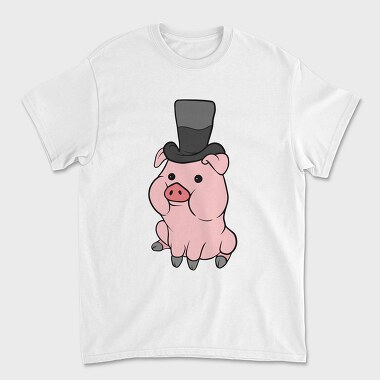 Cute Pig Hat, Унисекс Мъжка Тениска